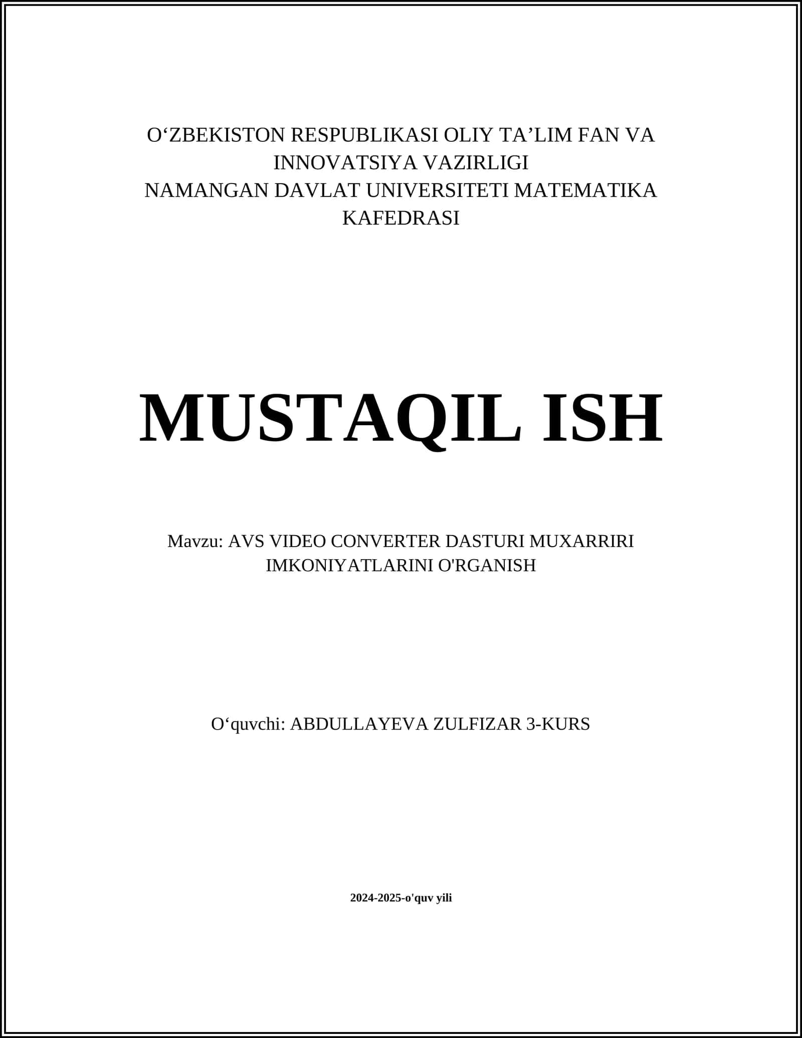 AVS VIDEO CONVERTER DASTURI MUXARRIRI IMKONIYATLARINI O'RGANISH 1