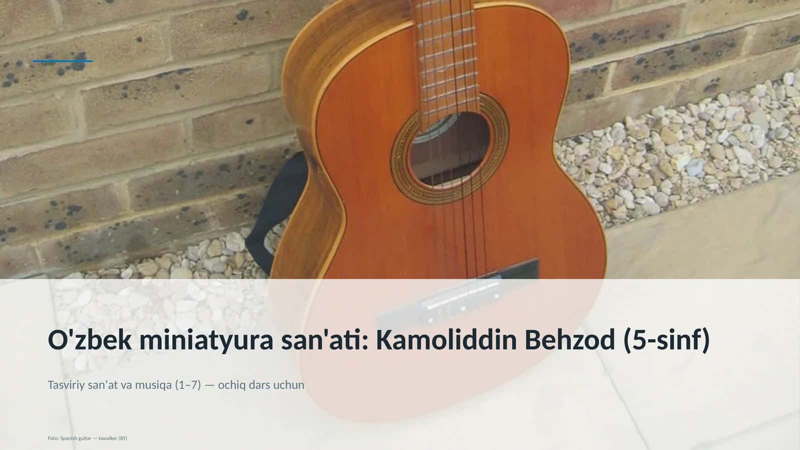Tasviriy san'at va musiqa (1–7) — ochiq dars uchun 1