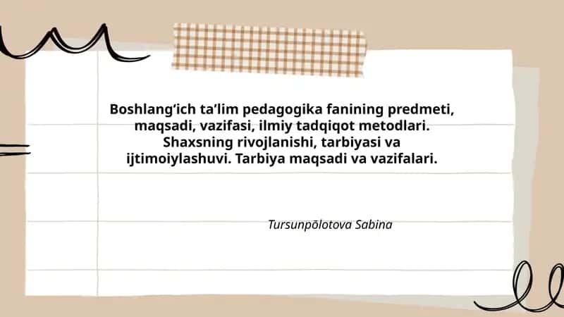 Boshlangʻich taʼlim pedagogika 1
