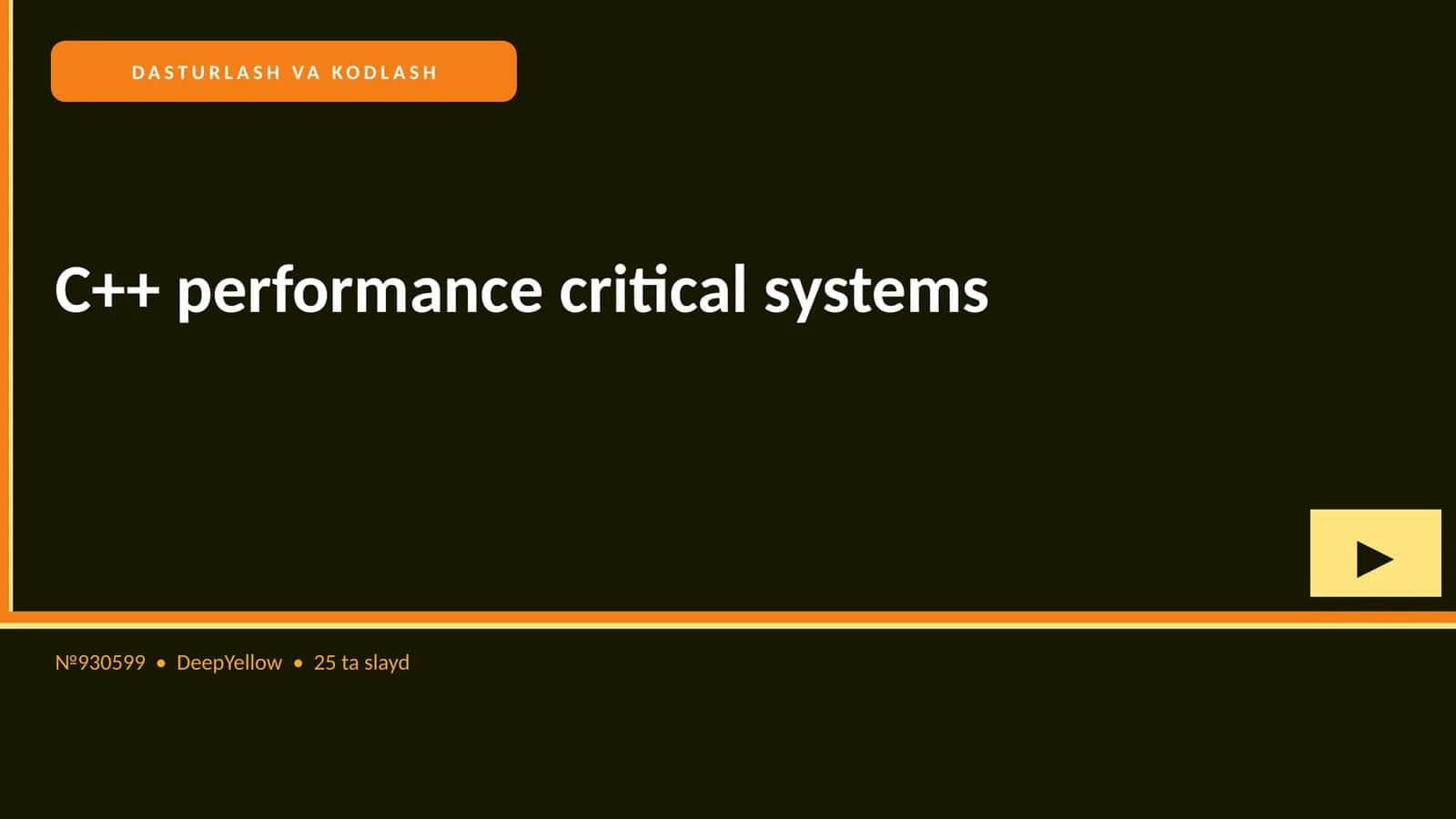 C++ performance critical systems 1