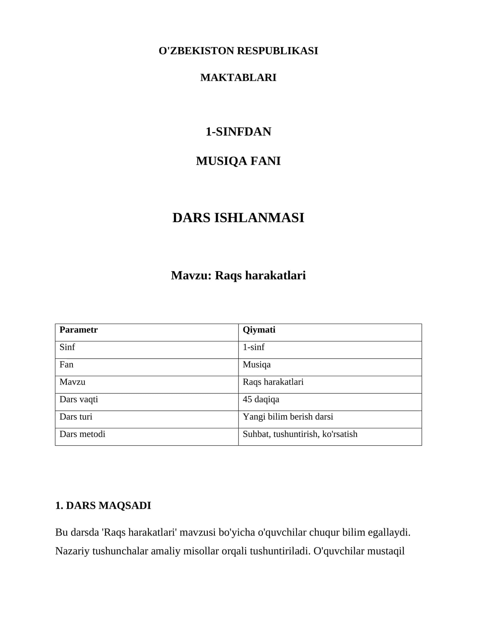Raqs harakatlari 1