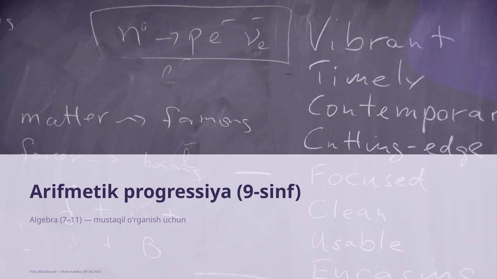 Arifmetik progressiya (9-sinf) 1