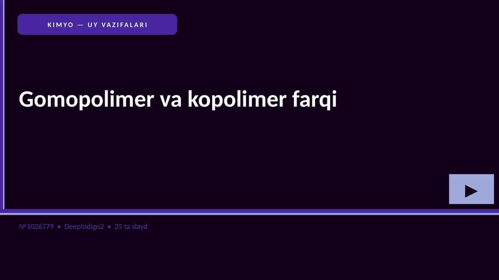 KIMYO — UY VAZIFALARI 1