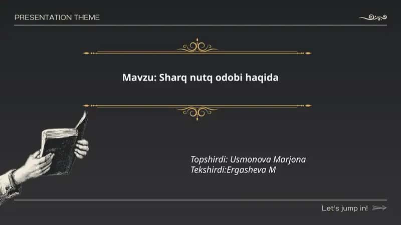 Sharq nutq odobi 1