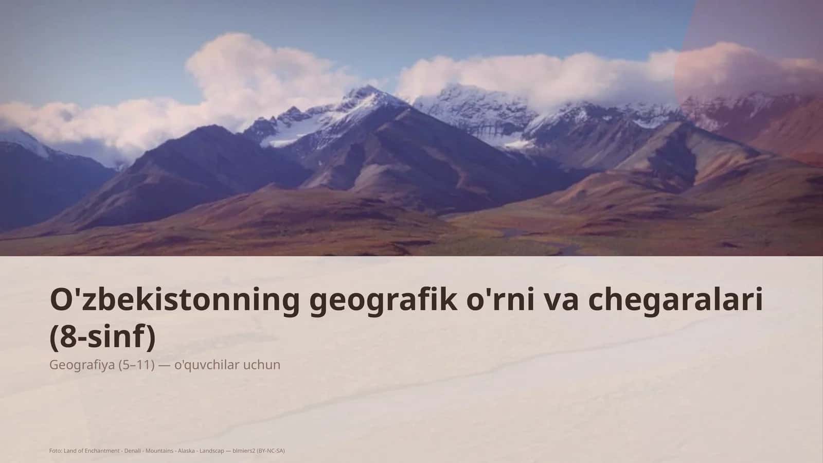 O'zbekistonning geografik o'rni va chegaralari (8-sinf) 1