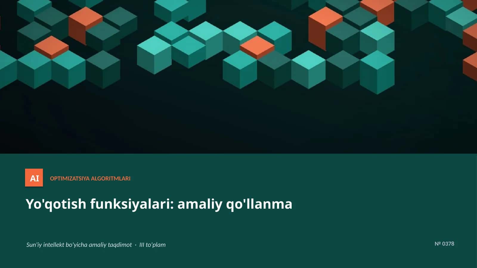 OPTIMIZATSIYA ALGORITMLARI 1