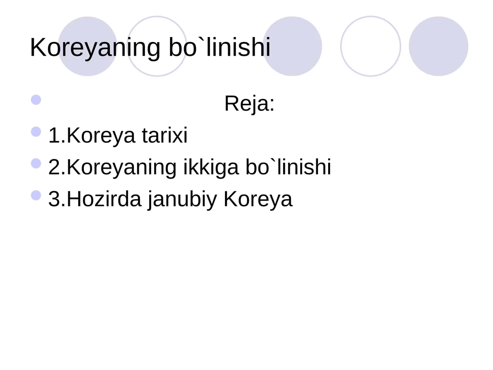 Koreyaning bo`linishi 1