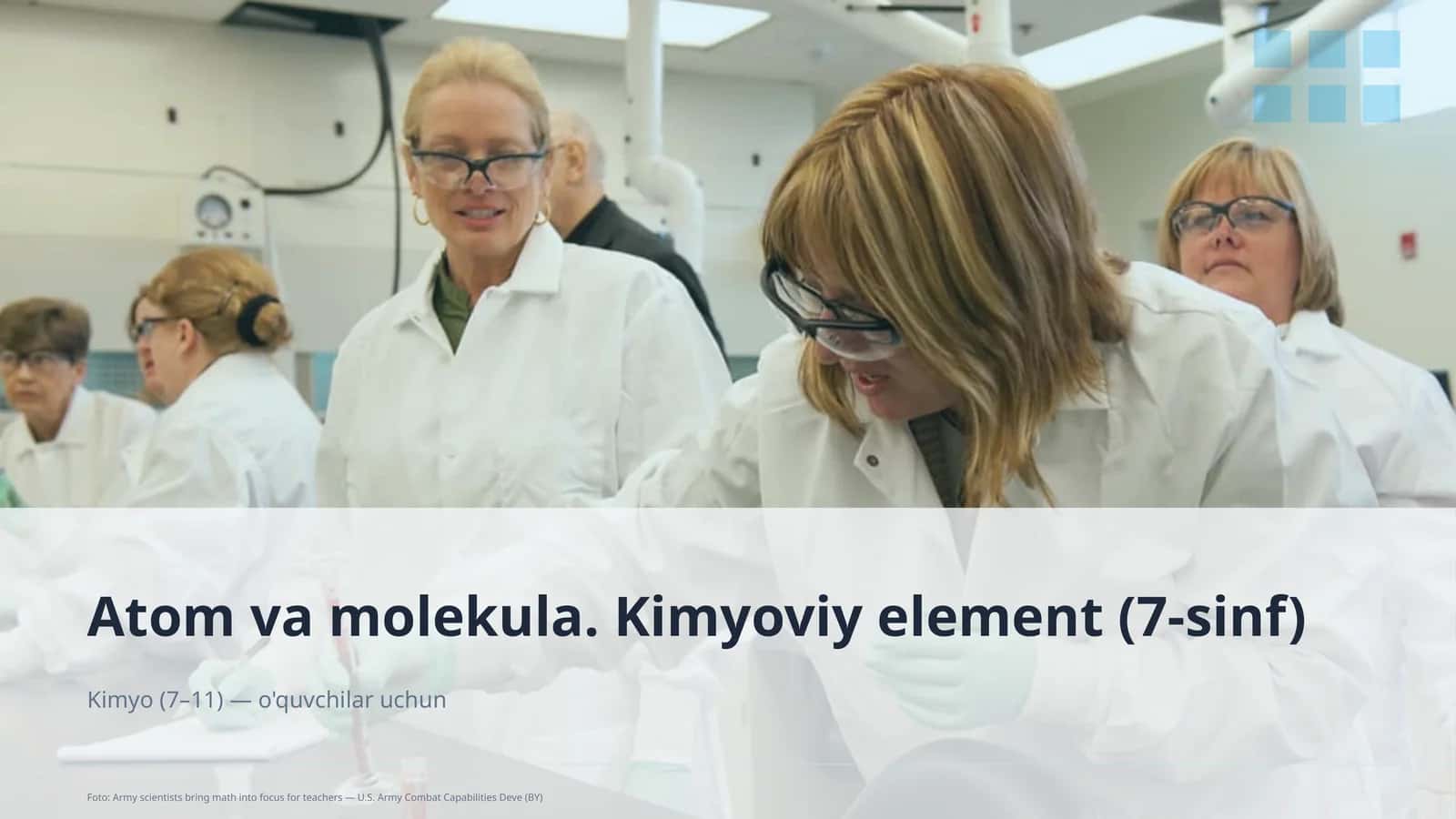 Atom va molekula. Kimyoviy element (7-sinf) 1