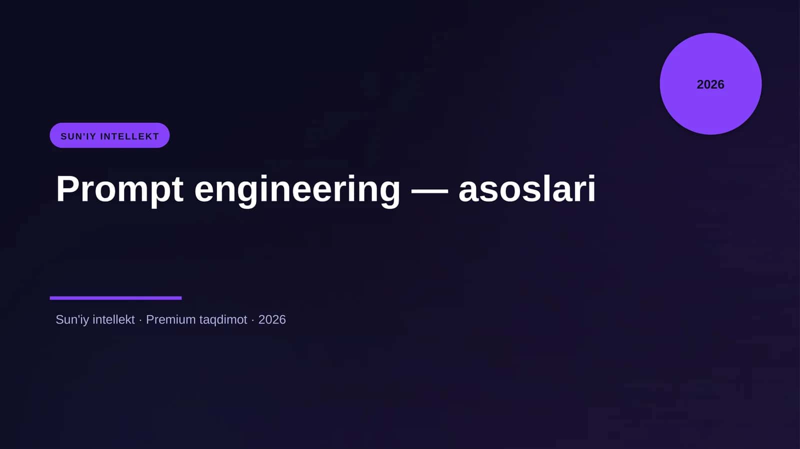 Prompt engineering — asoslari 1