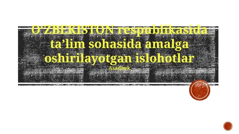 Ta'lim sohasidagi islohotlar: Asosiy yo'nalishlar va yutuqlar 1
