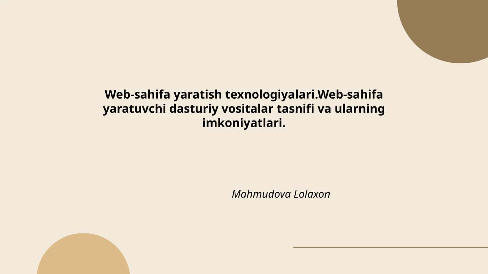 HTML asoslari 1
