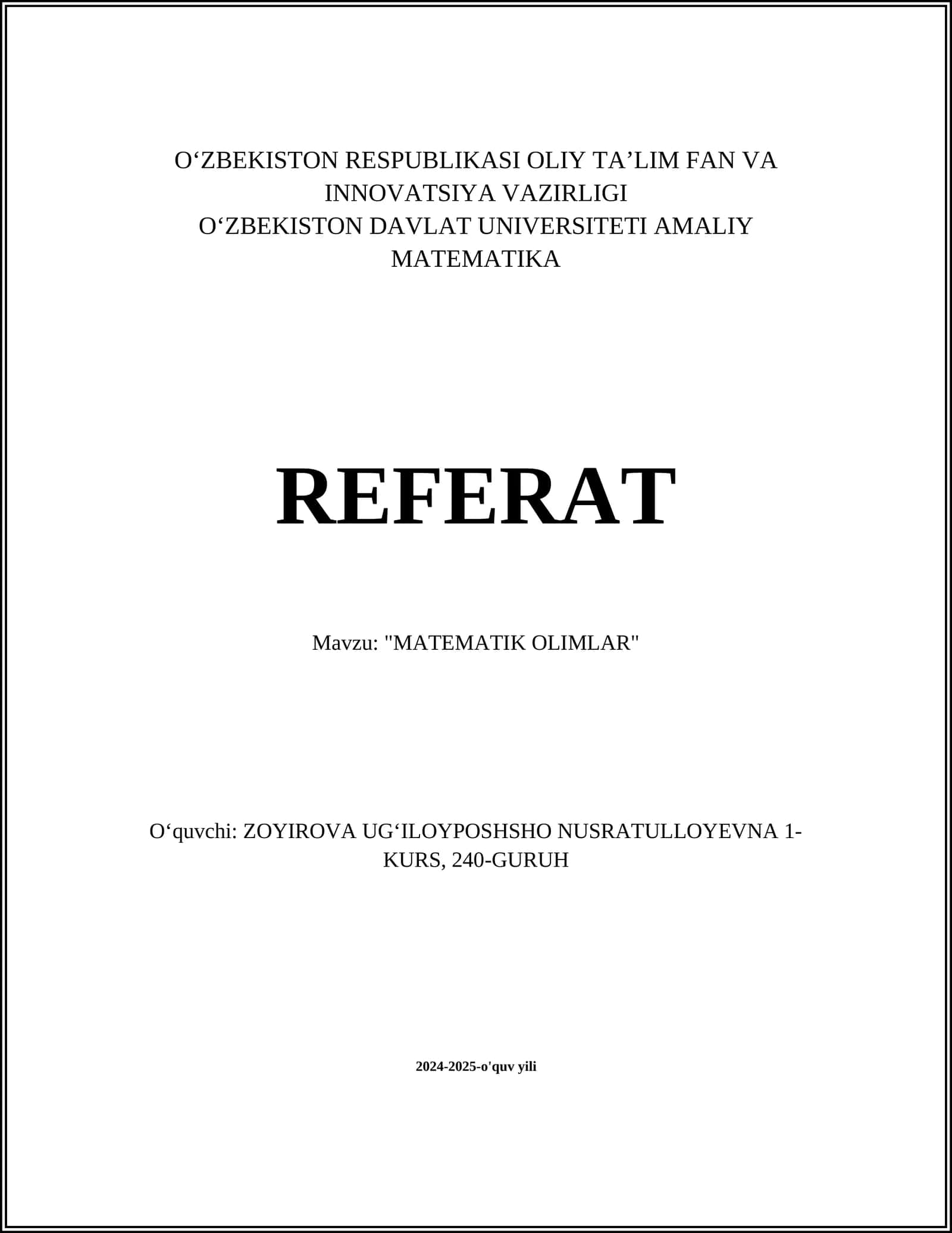 MATEMATIK OLIMLAR 1