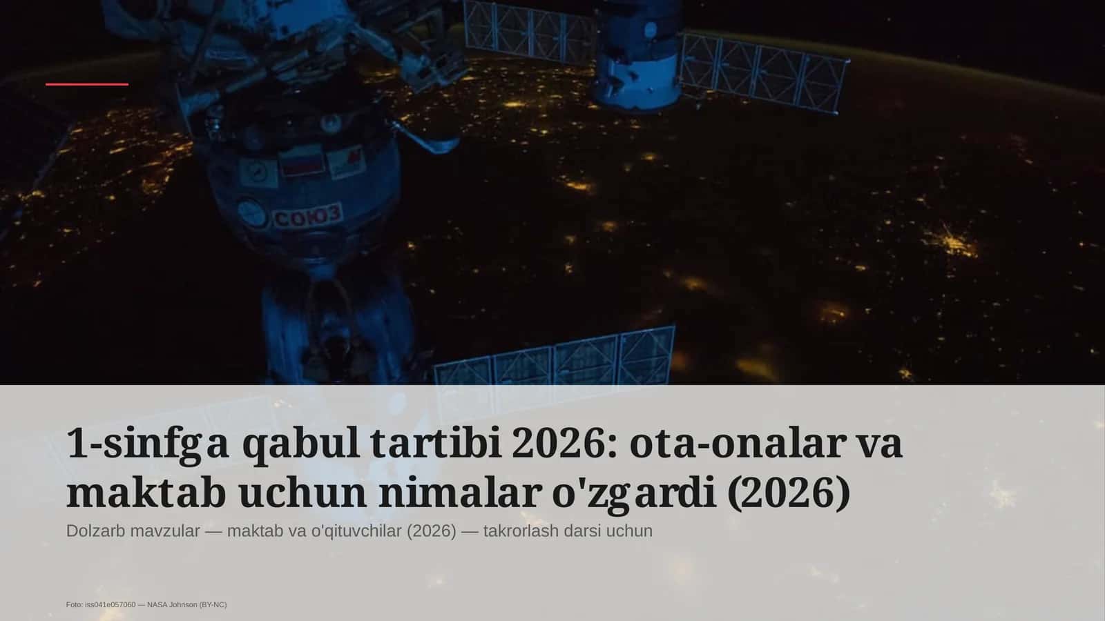 Dolzarb mavzular — maktab va o'qituvchilar (2026) — takrorlash darsi uchun 1