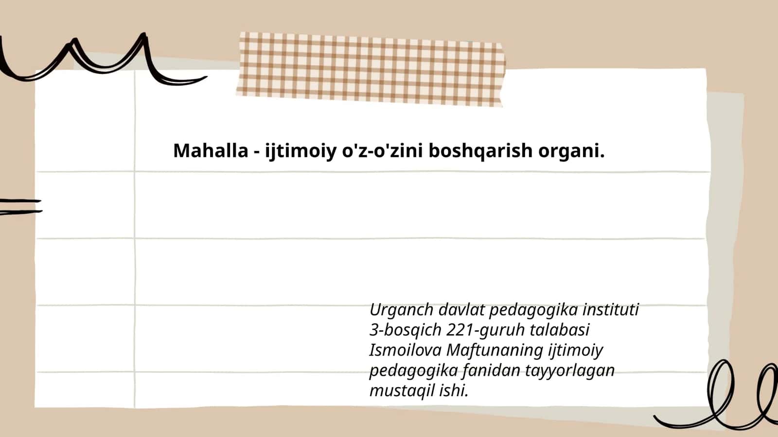 Mahalla - ijtimoiy o'z-o'zini boshqarish organi 1