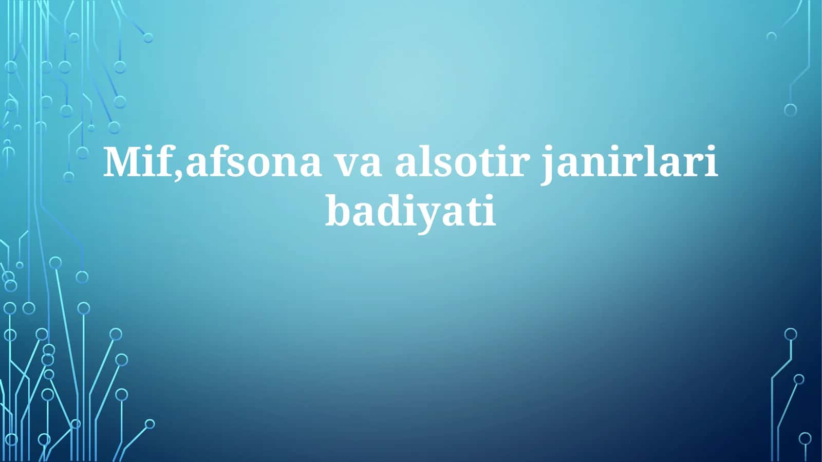 Mif, afsona va alosotir janrlari badiyati 1
