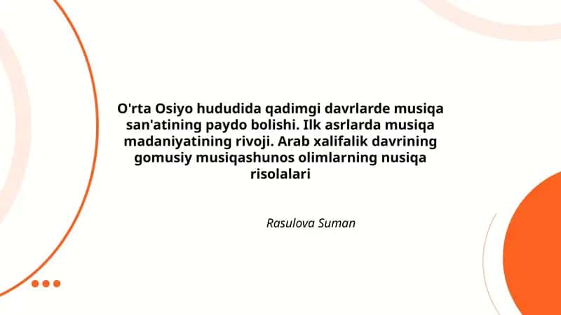 Musiqa madaniyatining rivoji 1