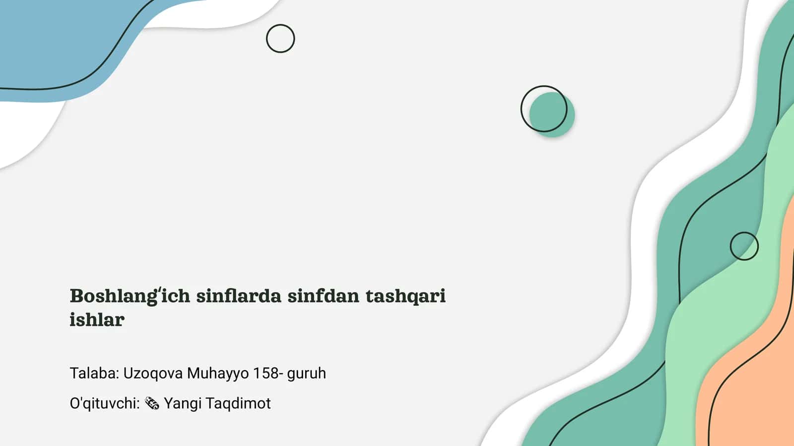 Boshlangʻich sinflarda sinfdan tashqari ishlar 1