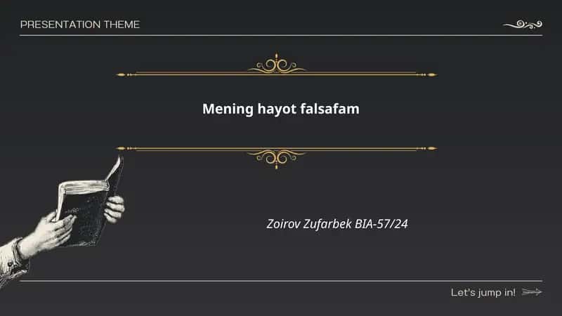 Mening hayot falsafam 1