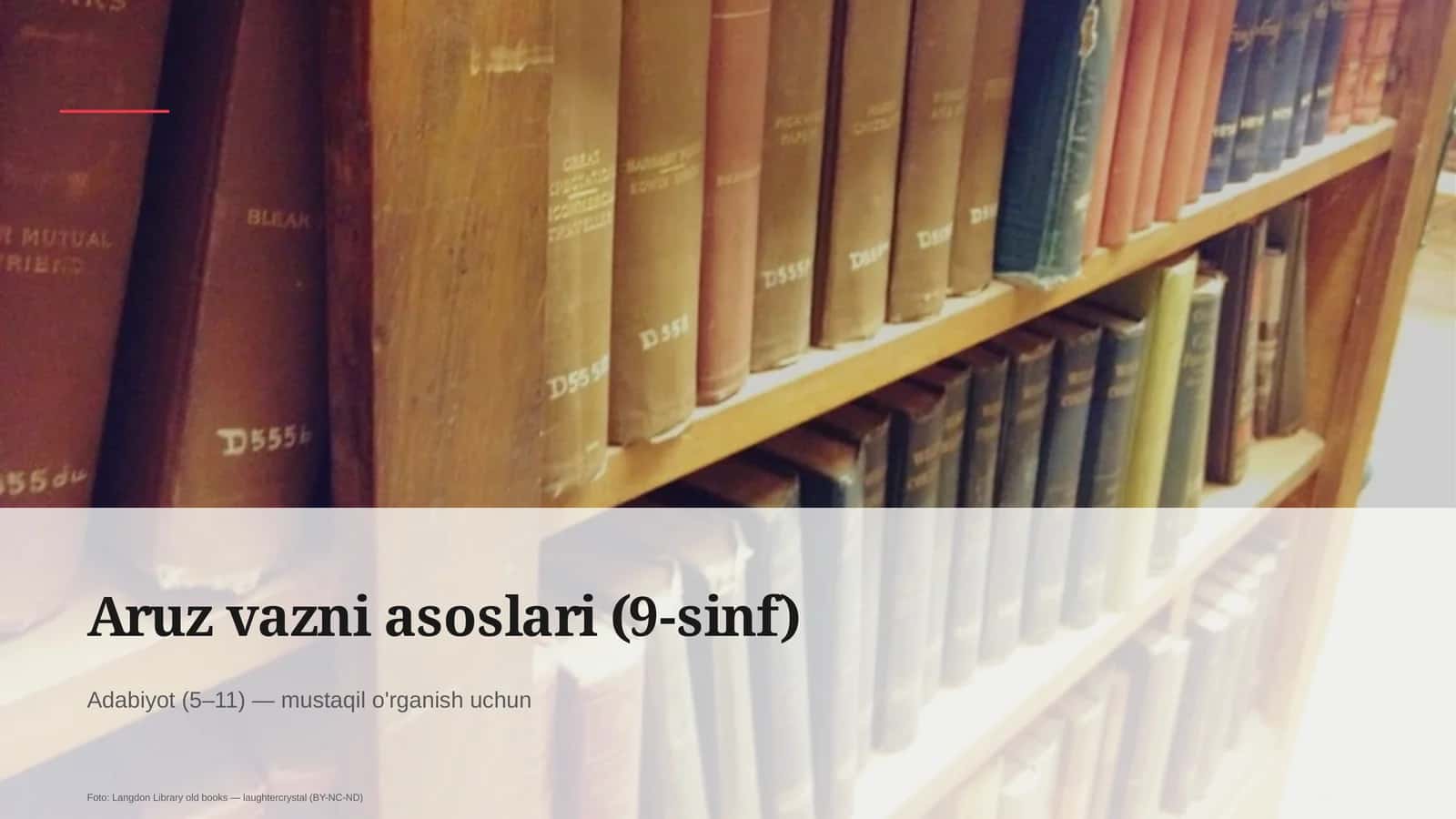Aruz vazni asoslari (9-sinf) 1