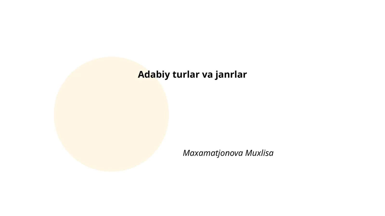 Adabiy turlar va janrlar 1