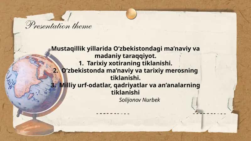 Ma’naviy va madaniy taraqqiyot 1