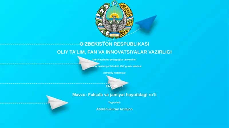 Falsafa va jamiyat hayotidagi roʻli 1