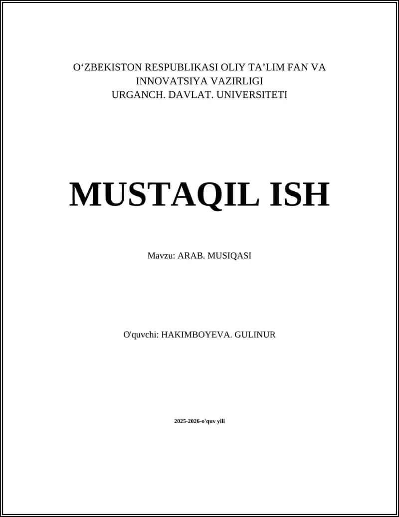ARAB. MUSIQASI 1