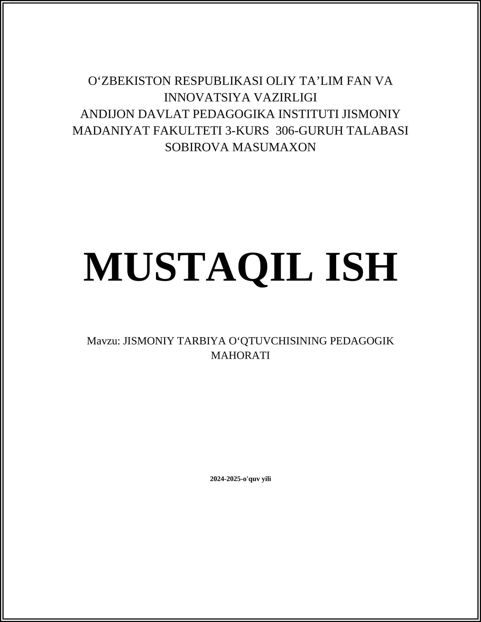 Jismoniy tarbiya o‘qituvchisining pedagogik mahorati 1