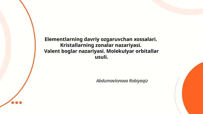 Elementlarning davriy ozgaruvchan xossalari 1