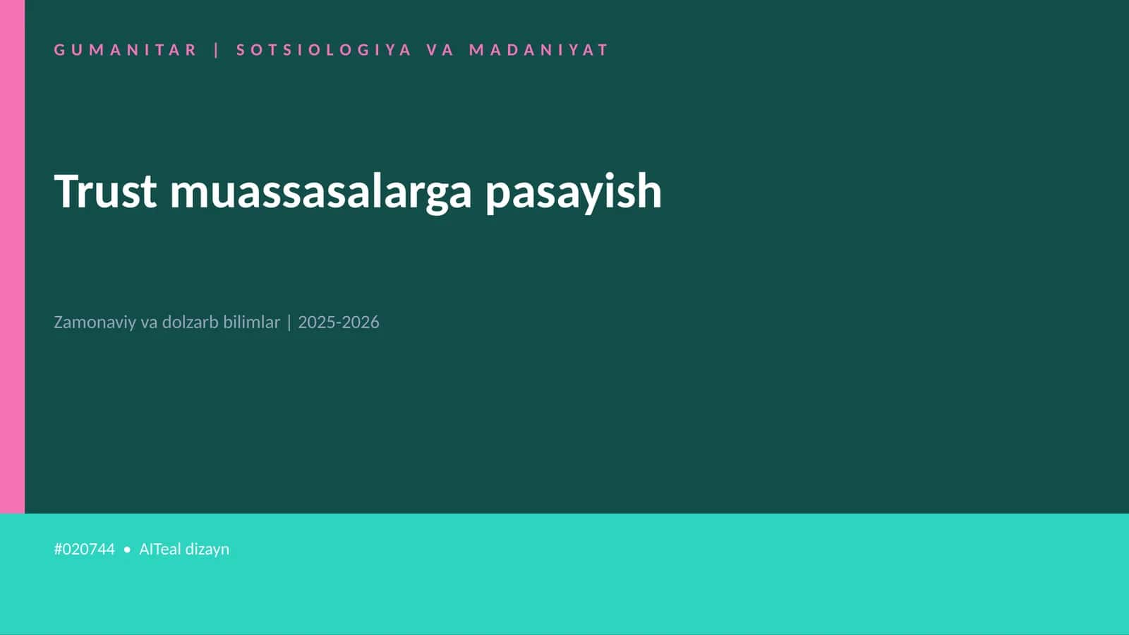 Trust muassasalarga pasayish 1