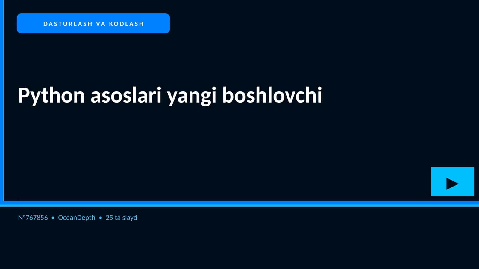 Python asoslari yangi boshlovchi 1