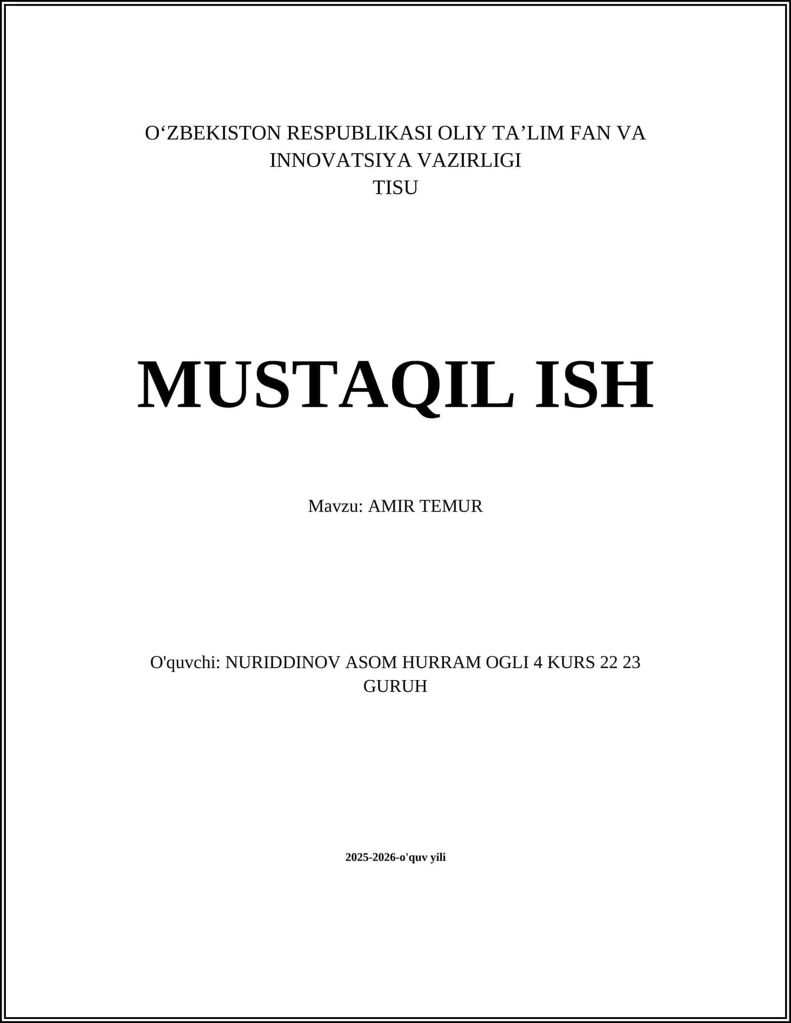AMIR TEMUR 1
