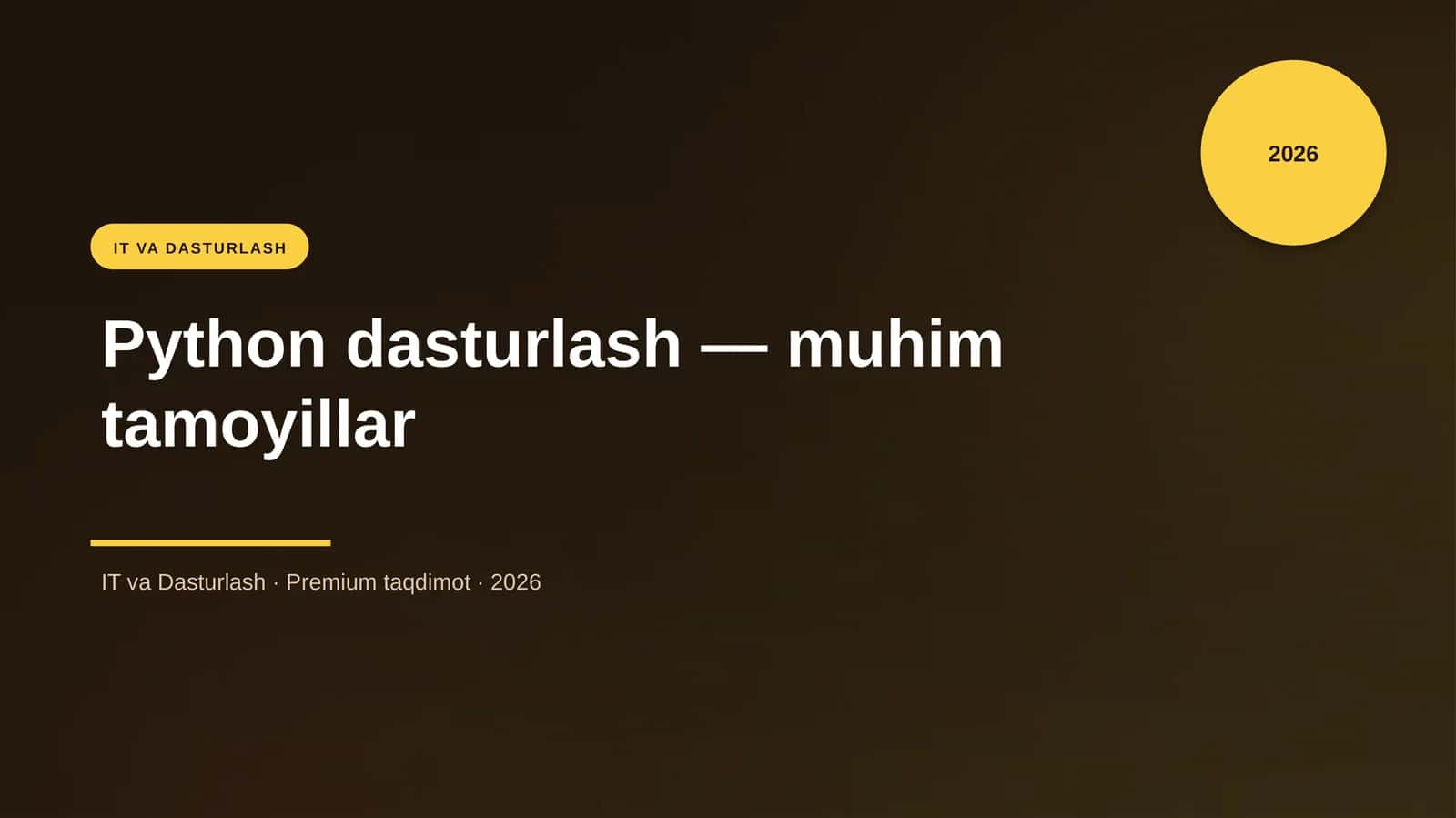 Python dasturlash — muhim tamoyillar 1