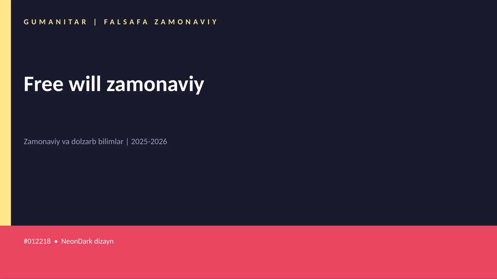 Free will zamonaviy 1