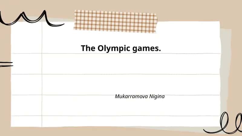 The Olympic Games 1