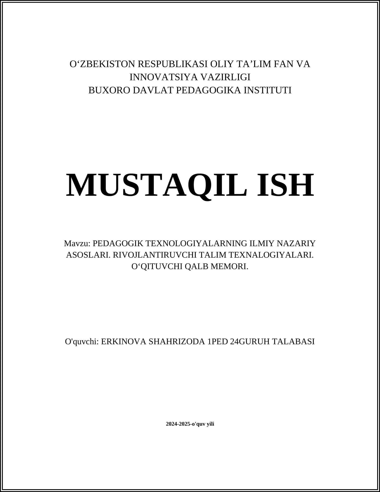 PEDAGOGIK TEXNOLOGIYALARNING ILMIY NAZARIY ASOSLARI 1