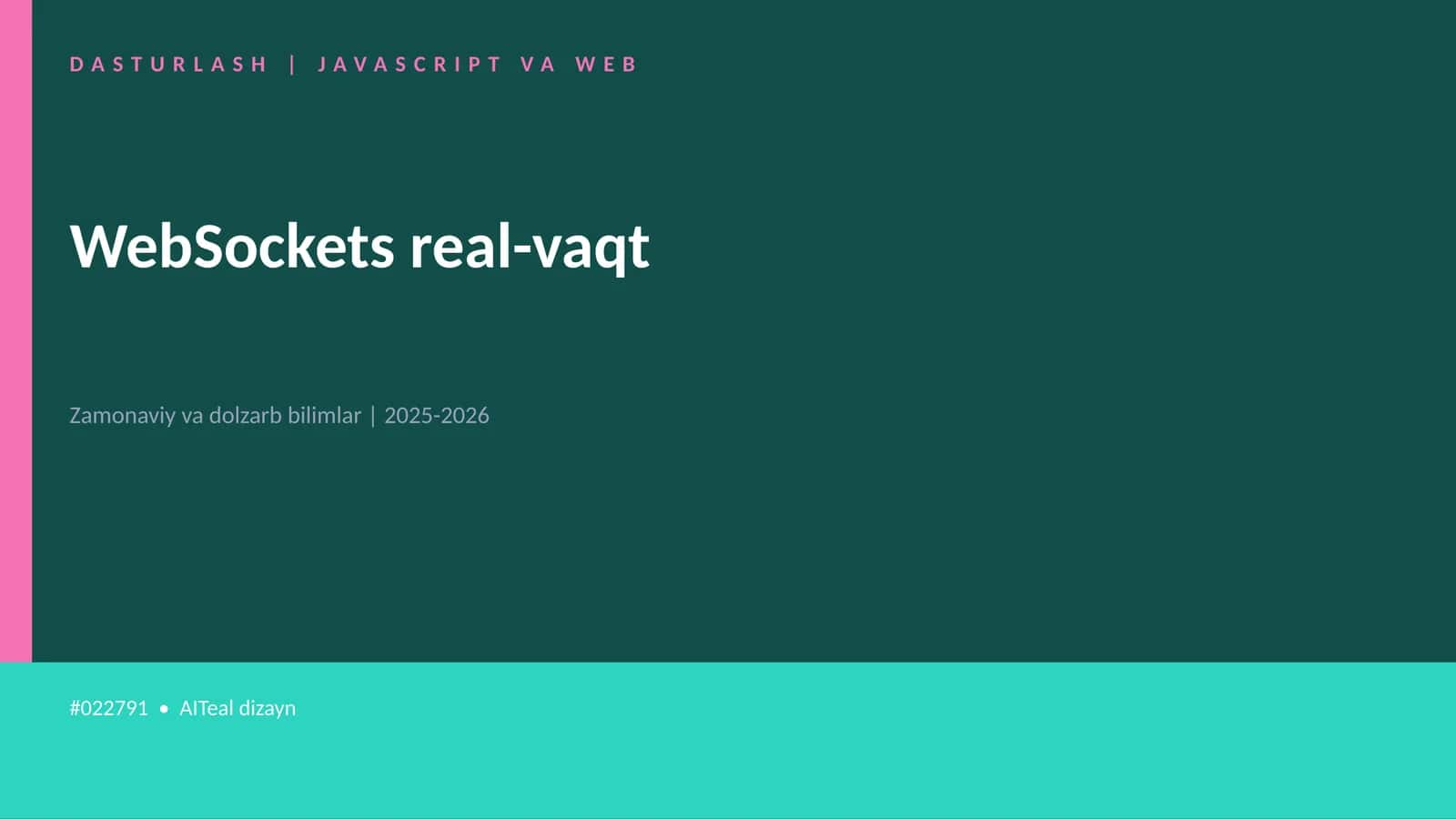 DASTURLASH | JAVASCRIPT VA WEB 1