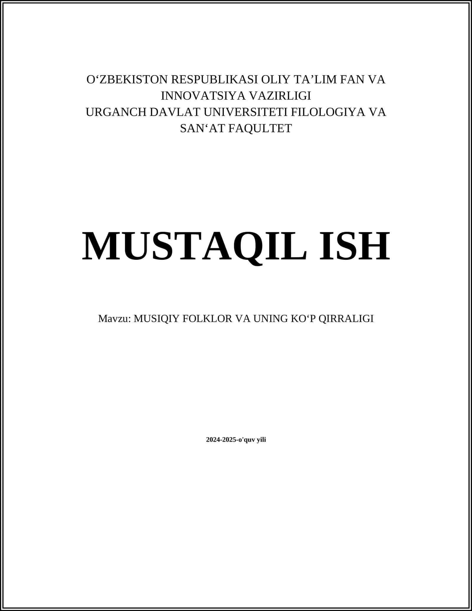 MUSIQIY FOLKLOR VA UNING KO‘P QIRRALIGI 1