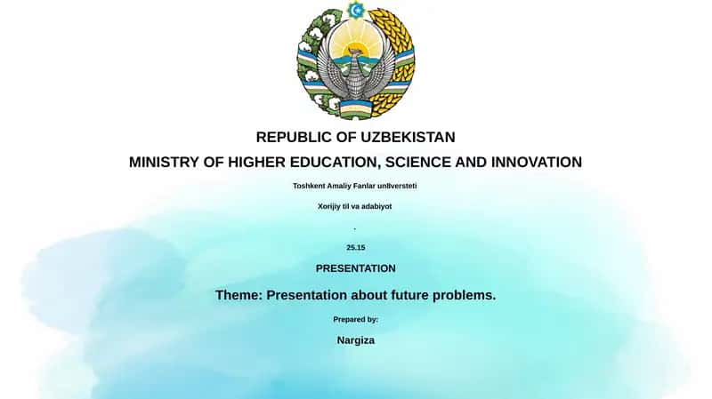 Presentation about future problems 1