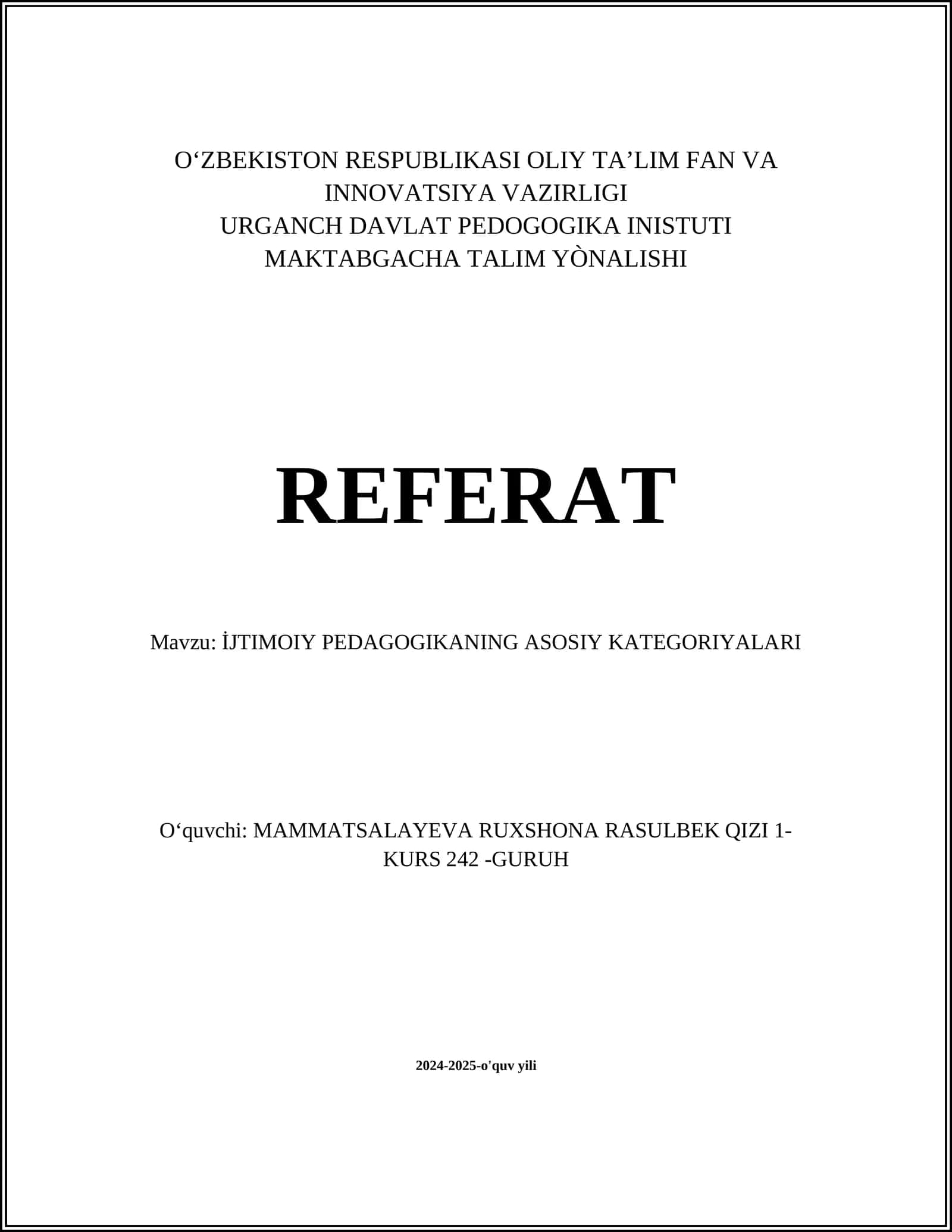 İJTIMOIY PEDAGOGIKANING ASOSIY KATEGORIYALARI 1