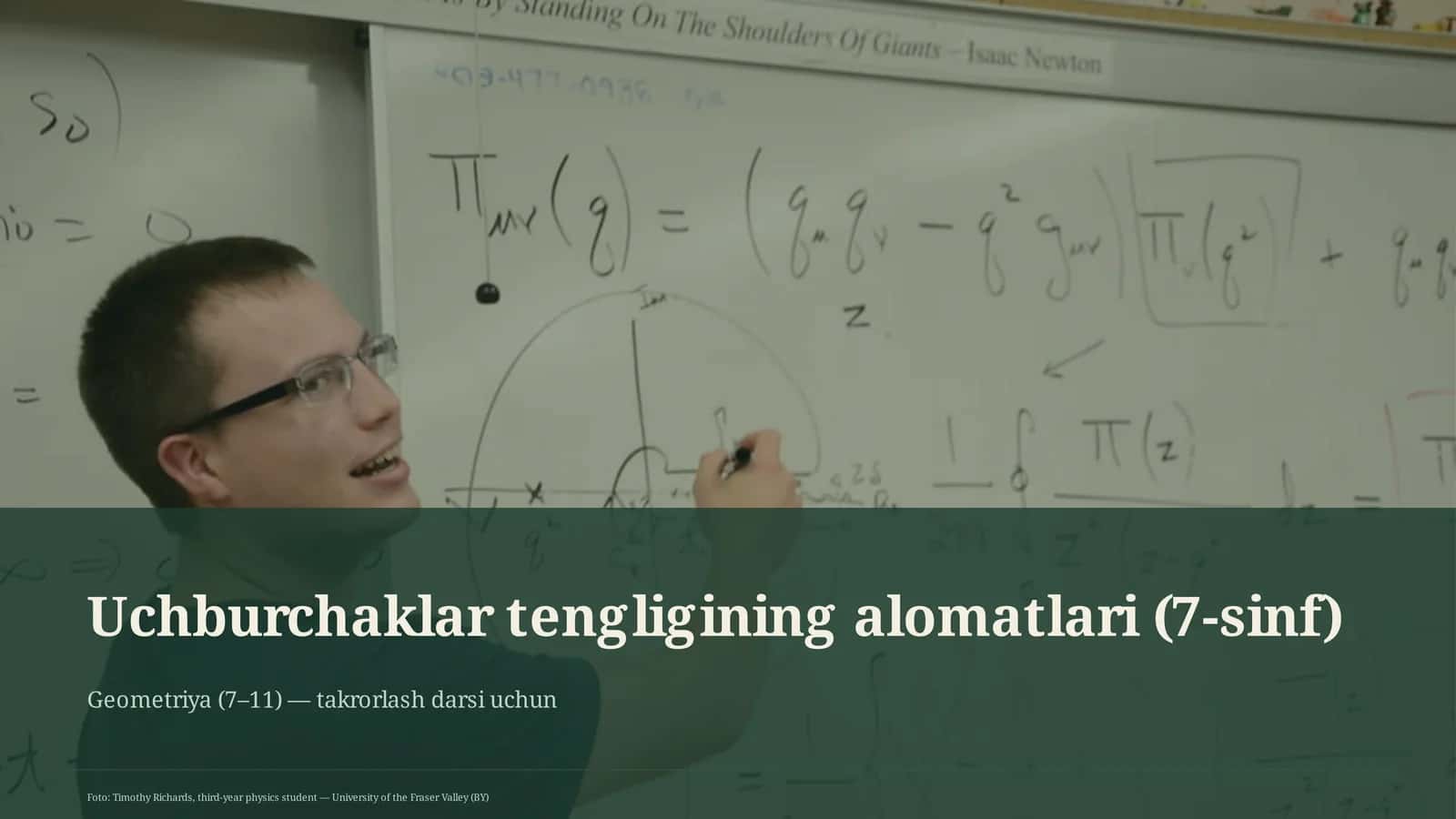 Uchburchaklar tengligining alomatlari (7-sinf) 1