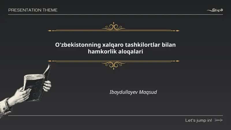 O'zbekistonning xalqaro tashkilortlar bilan hamkorlik aloqalari 1