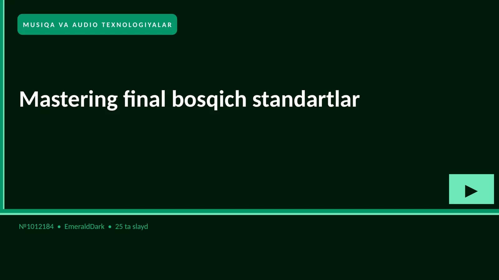 Mastering final bosqich standartlar 1