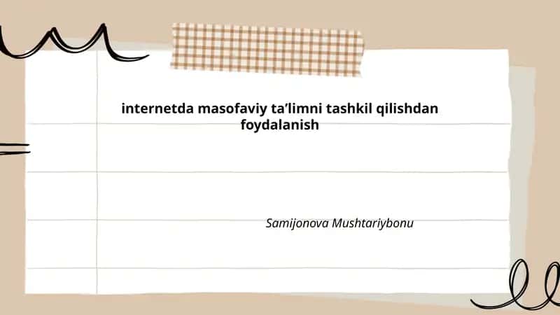 Internetda masofaviy ta'lim 1