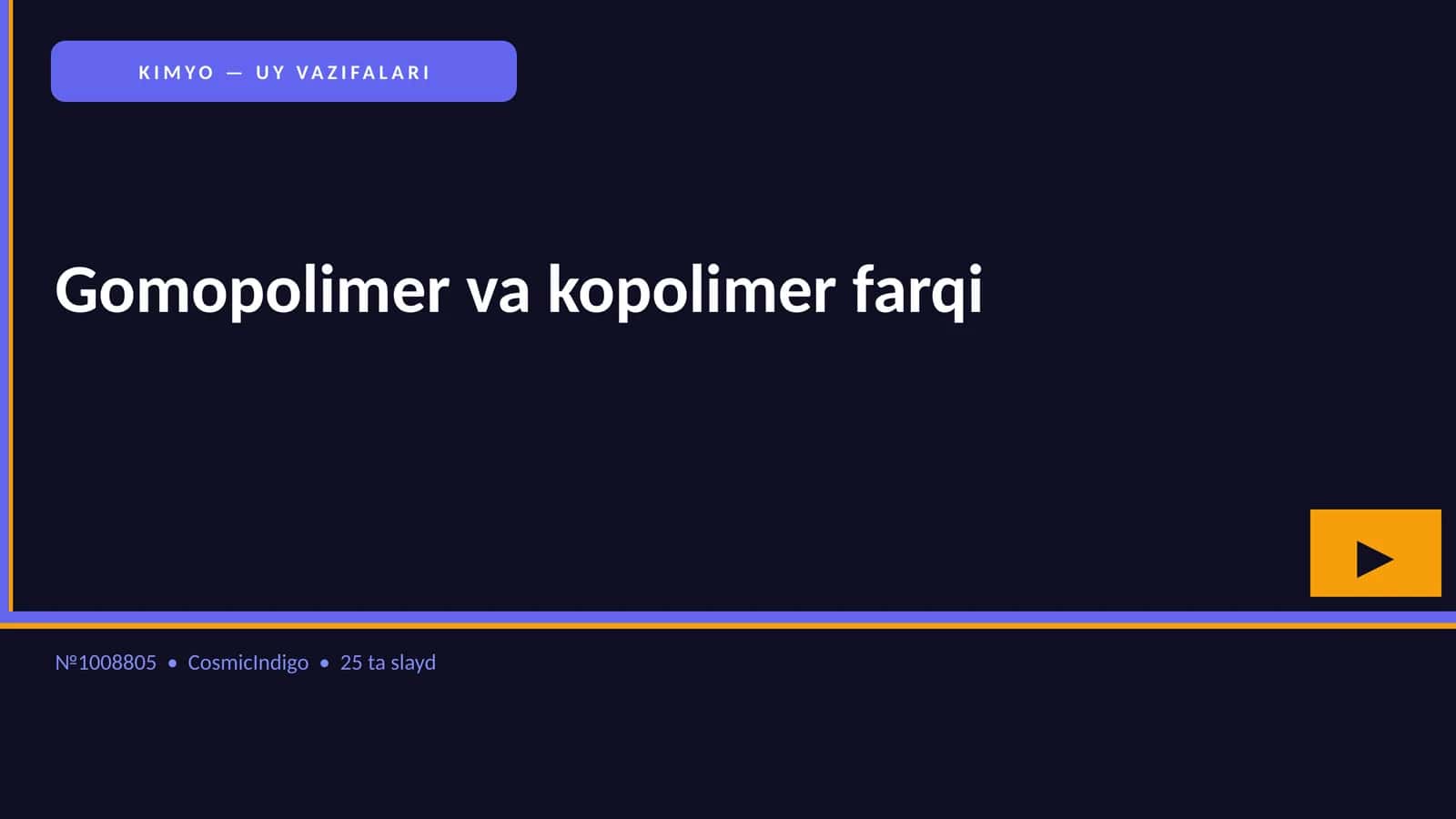 KIMYO — UY VAZIFALARI 1
