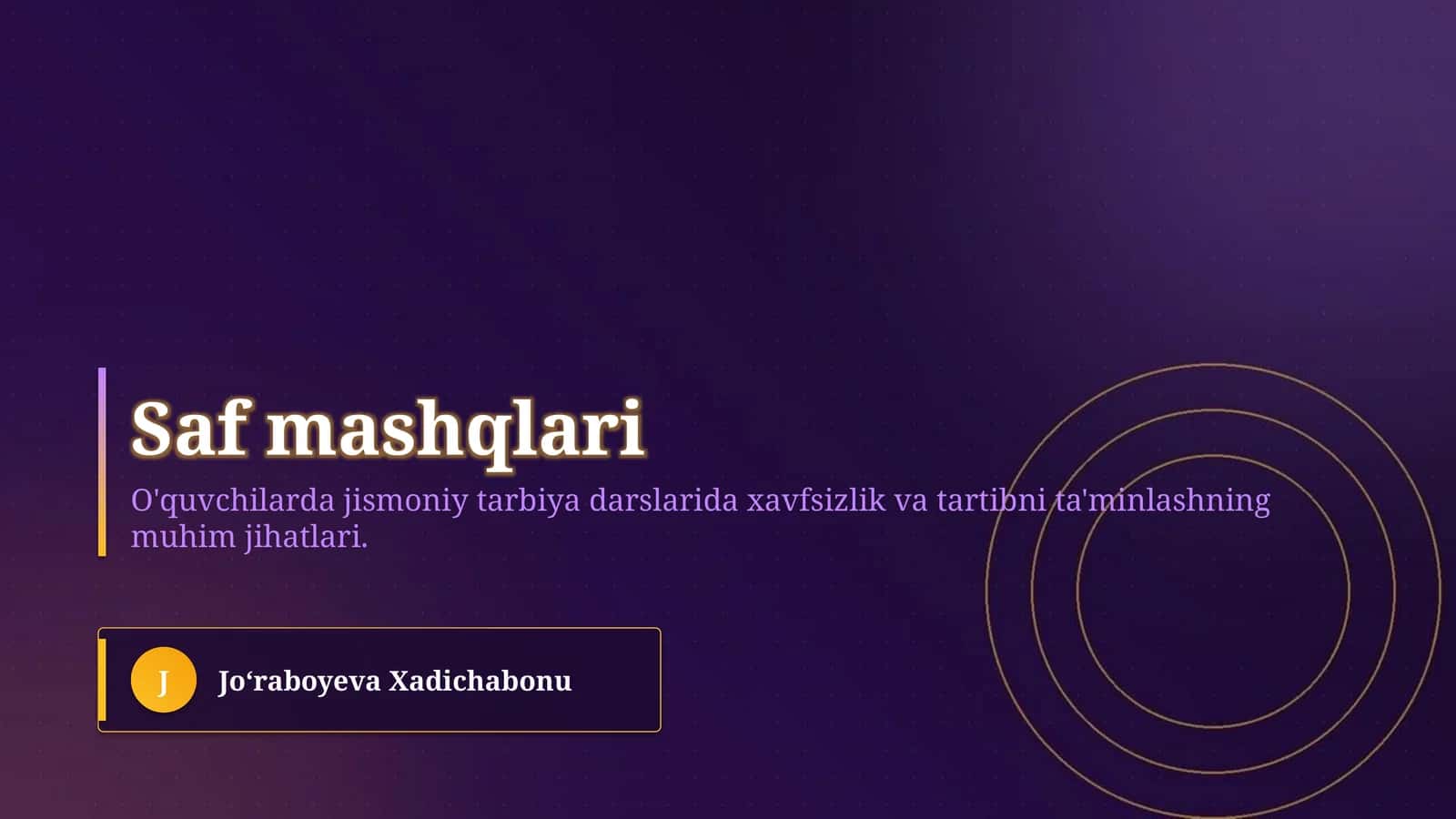 Saf mashqlari 1