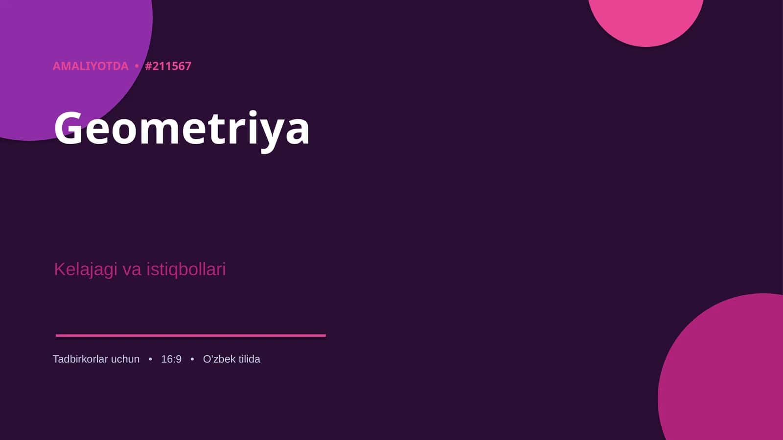 AMALIYOTDA • #211567 Geometriya 1