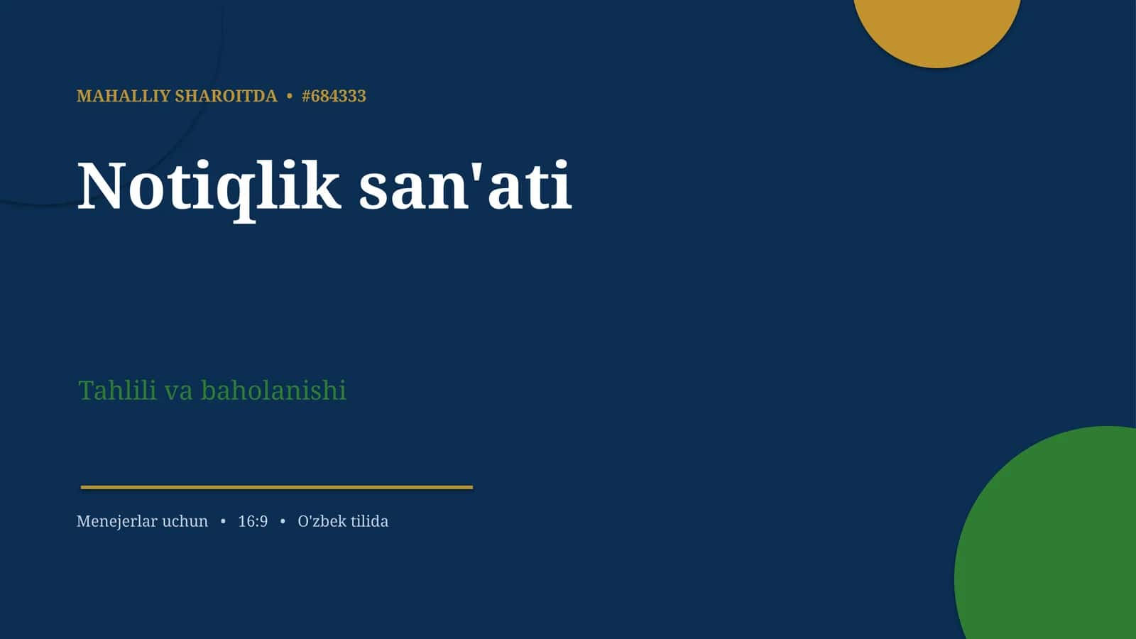 Notiqlik san'ati 1