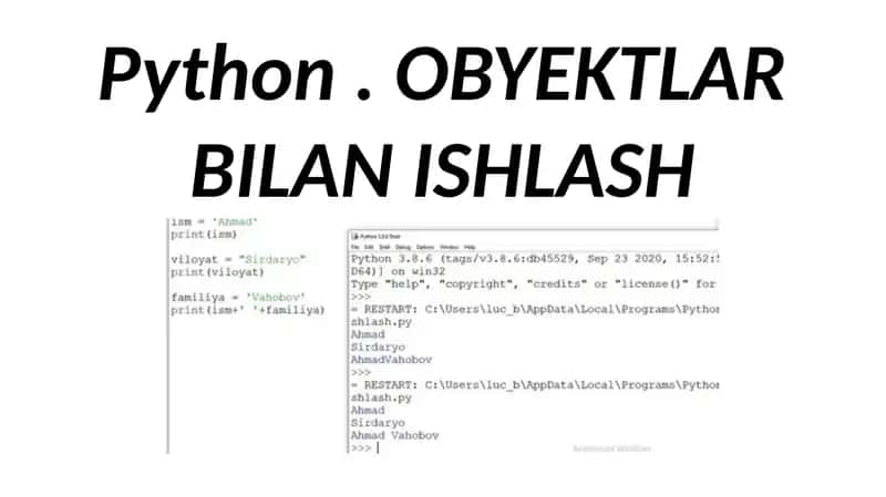 Python. OBYEKTLAR BILAN ISHLASH 1