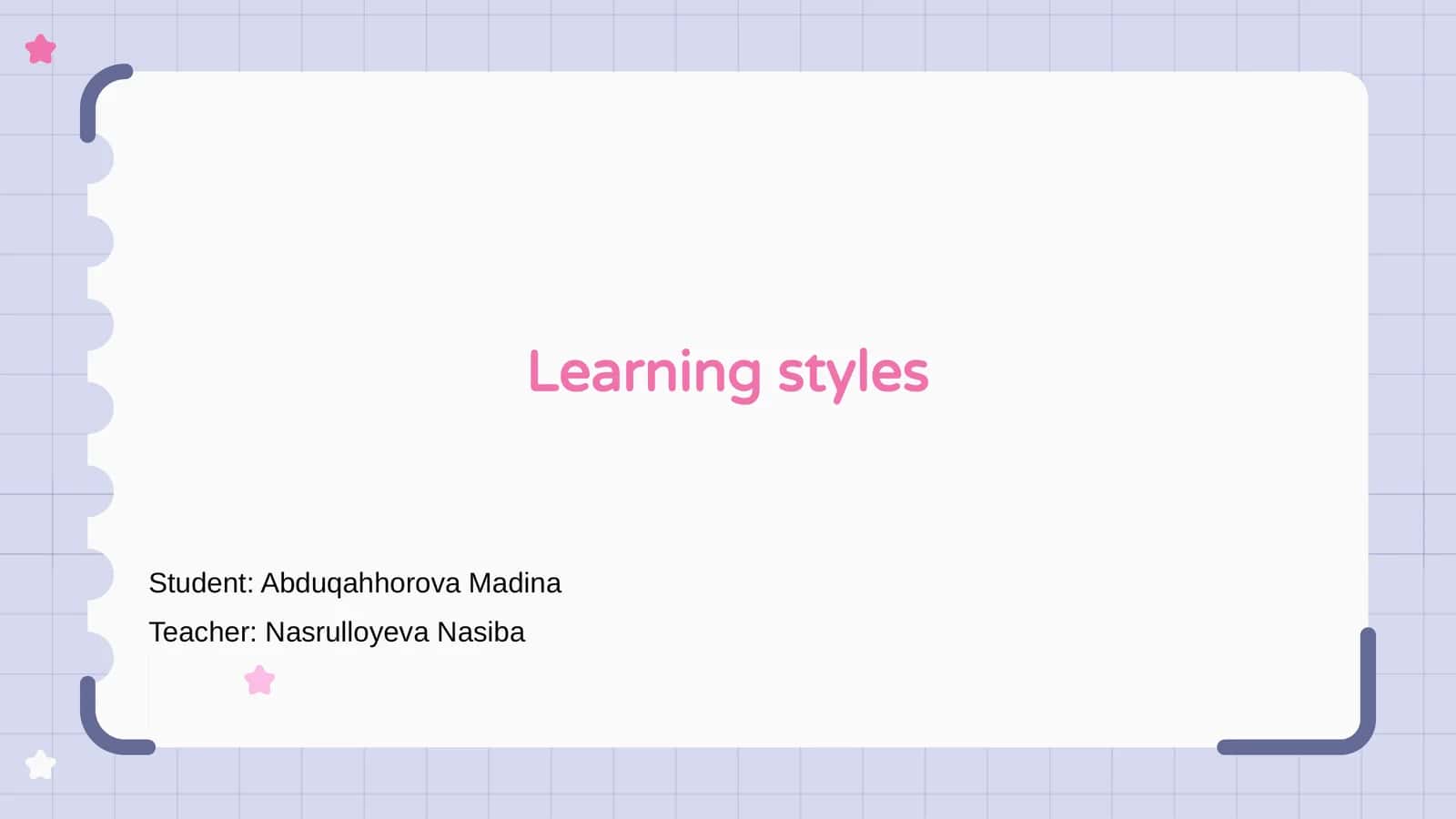 Learning styles 1